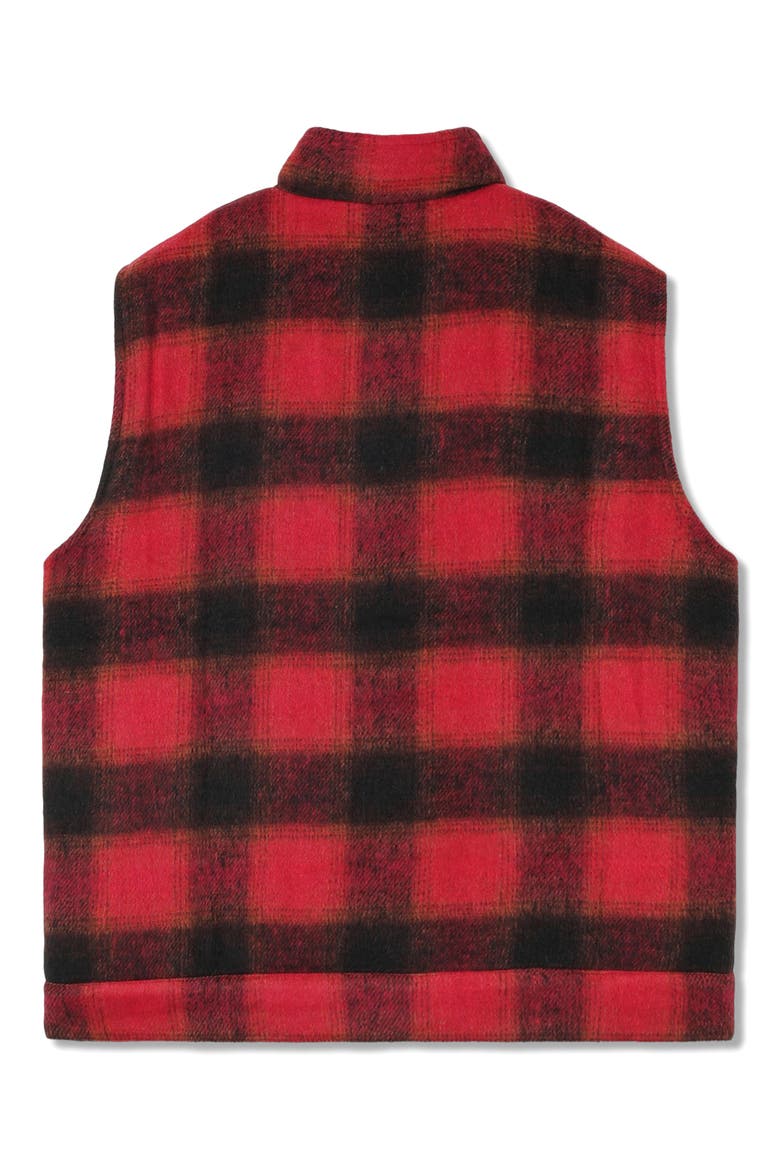Plaid Cotton Flannel Vest, Alternate, color, RED