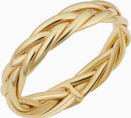 Oradina 14K Solid Gold Caesar Stack Ring