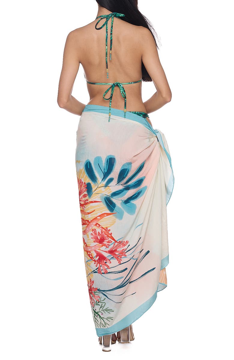 RANEES Pareo Convertible Midi Cover-Up Dress, Alternate, color, Orange