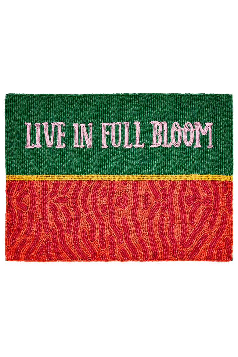 Dadri Beadded Placemat Bloom 12X16 In, Main, color, Green-Red