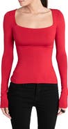 Marcella Yvonne Square Neck Jersey Top