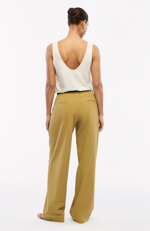 Another Tomorrow Relaxed Wide Leg Pant In Thyme