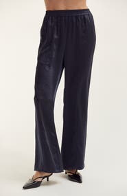 CRESCENT Crushed Satin Pull-On Pants