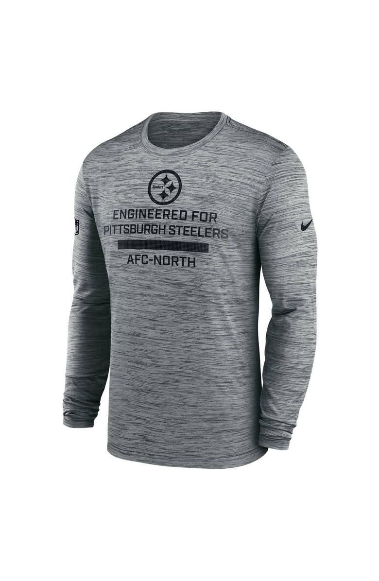 Nike Men's Nike Gray Pittsburgh Steelers Sideline Velocity Performance Long Sleeve T-Shirt, Alternate, color, Gray