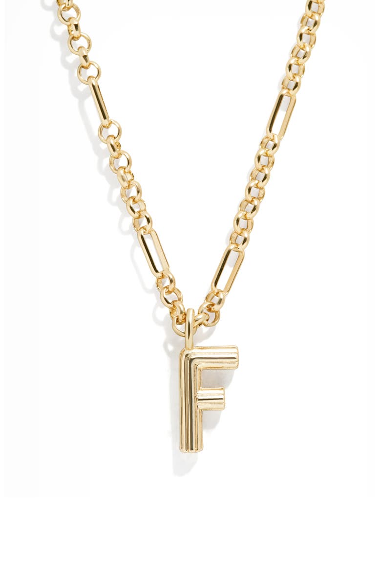 Fiona Initial Pendant Necklace, Main, color, GOLD F