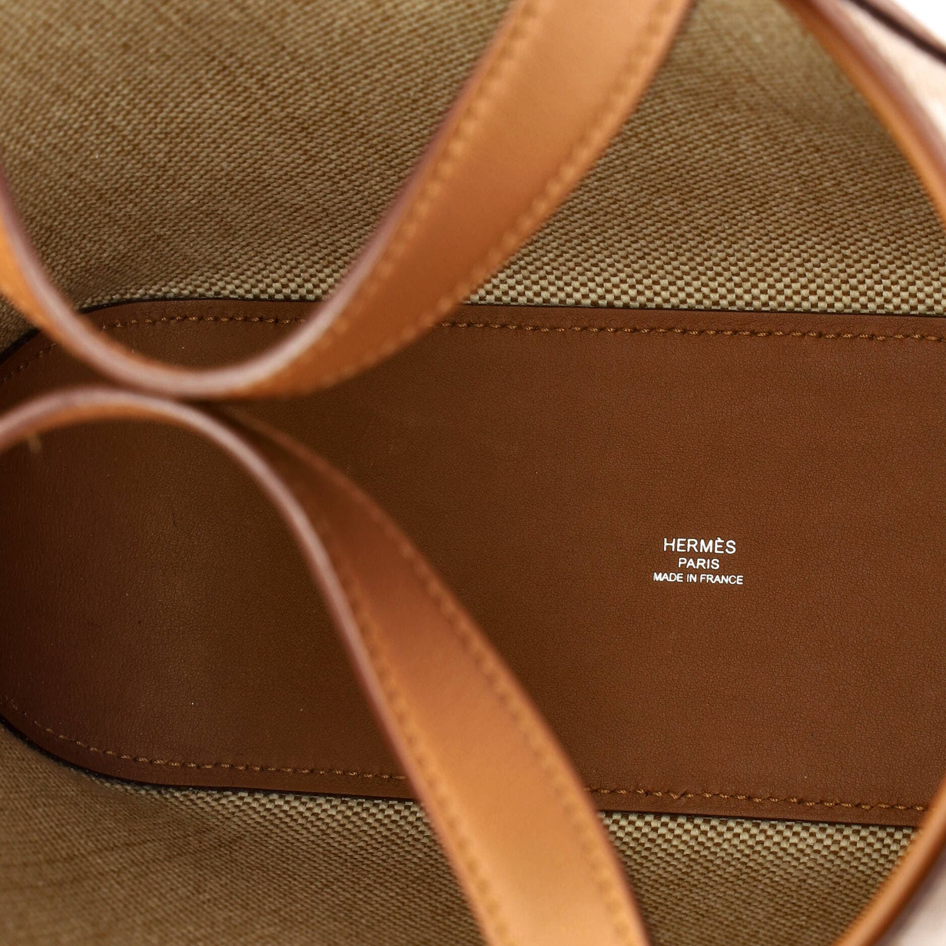 Pre-Owned Hermes Cabas H en Biais Tote Canvas with Leather 27, Alternate, color, Gold