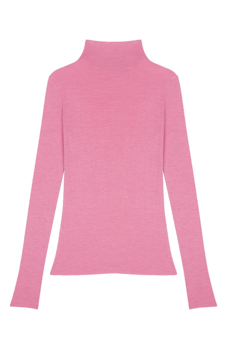 maje Wool Blend Turtleneck Top, Alternate, color,