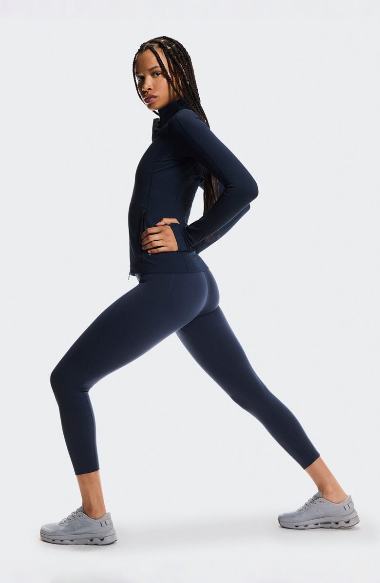 On High Waist 7/8 Studio Tights, Alternate, color, Navy