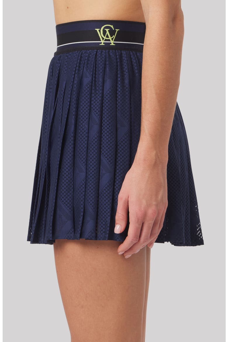 Celine Pleated Golf Miniskirt, Alternate, color, LEGACY NAVY BLUE