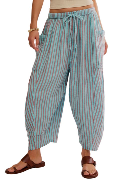 Quin Stripe Cotton Drawstring Pants