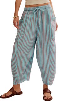 Free People Quin Stripe Cotton Drawstring Pants