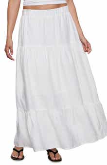 Sanctuary The Prairie Tiered Linen Maxi Skirt
