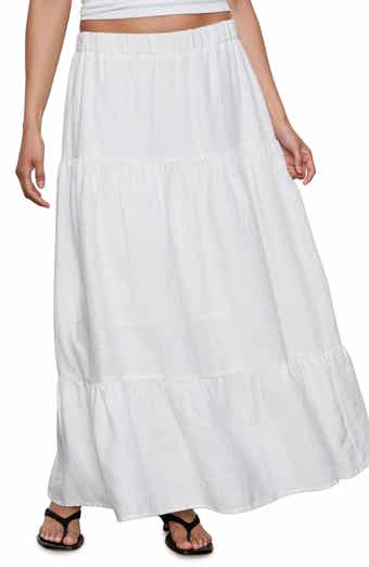 Sanctuary The Prairie Tiered Linen Maxi Skirt