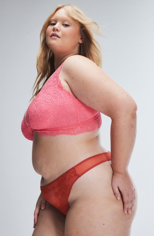 Savage X Fenty Top Drawer Lace Thong In Pink