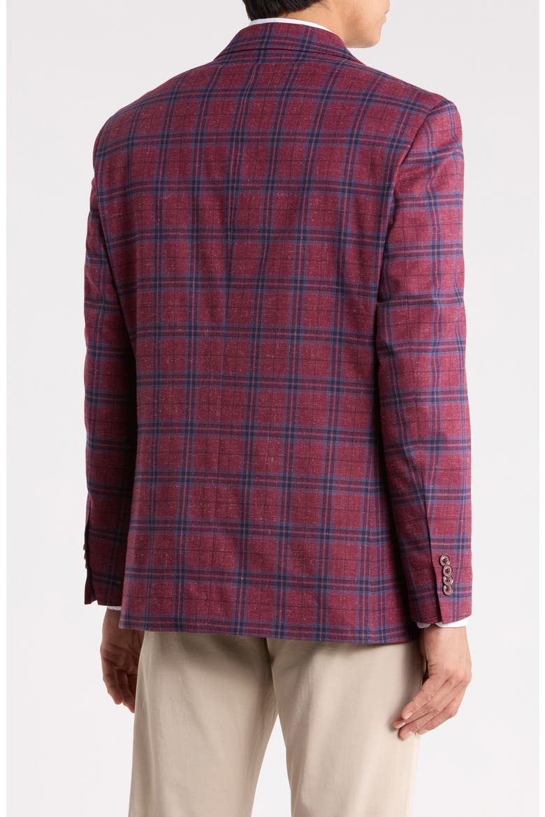 Plaid Stretch Sport Coat, Alternate, color, RED PLAID