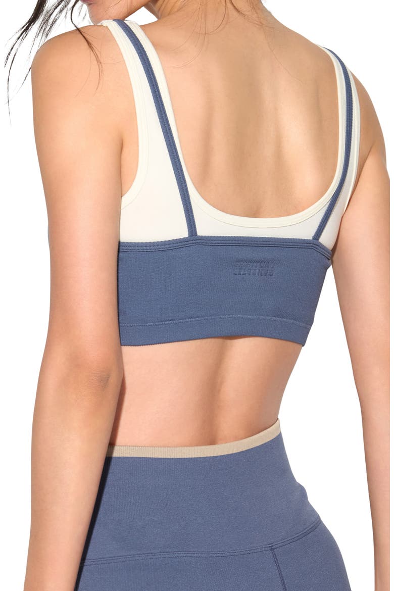 Gemini Longline Sports Bra, Alternate, color, VINTAGE INDIGO