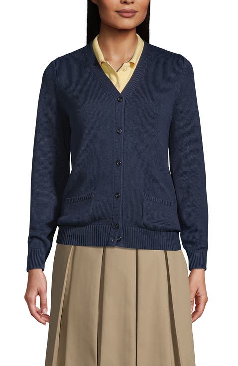 School Uniform  Cotton Modal Button Front Cardigan Sweater