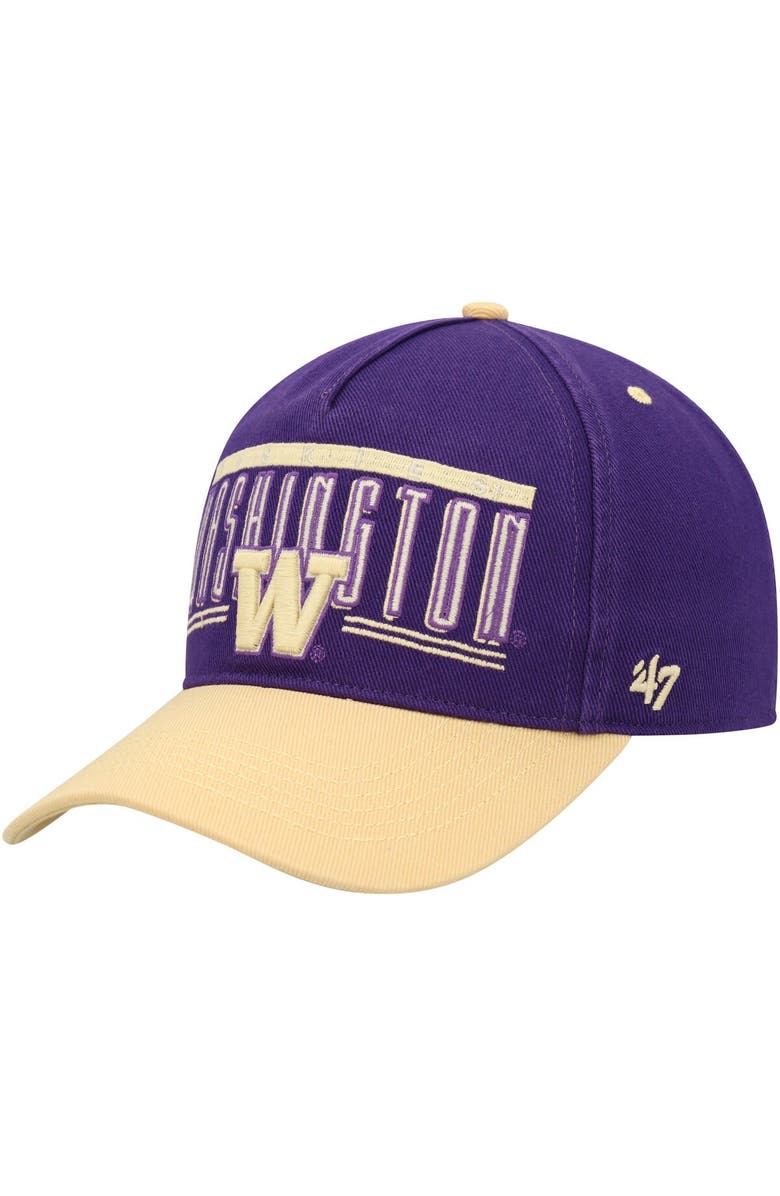 '47 Men's '47 Purple Washington Huskies Double Header Hitch Adjustable Hat, Main, color, Purple