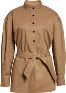 Saint Laurent Belted Cotton Serge Button-Up Tunic