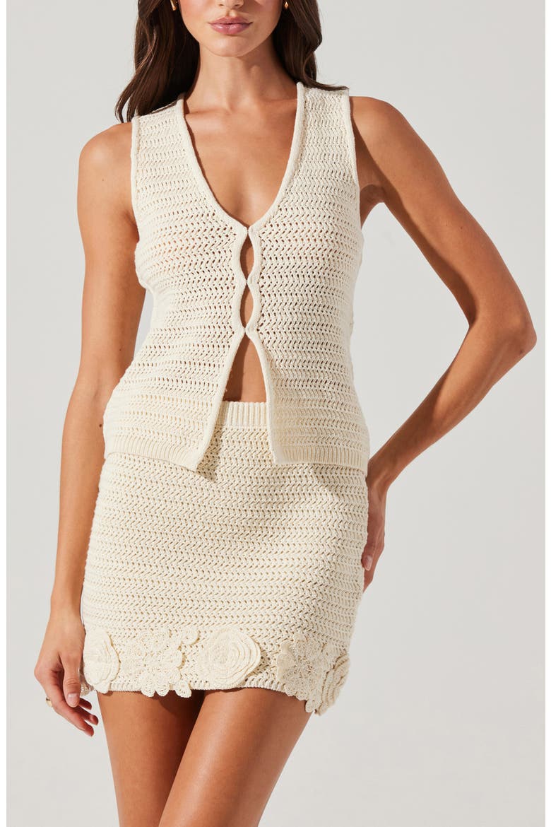 Taimi Crochet Miniskirt, Alternate, color, NATURAL
