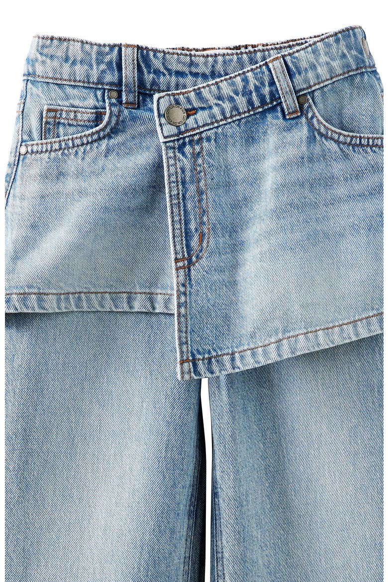 Kid's Super Wide Leg Skirt Denim Jean, Alternate, color, Airlie Light Blue