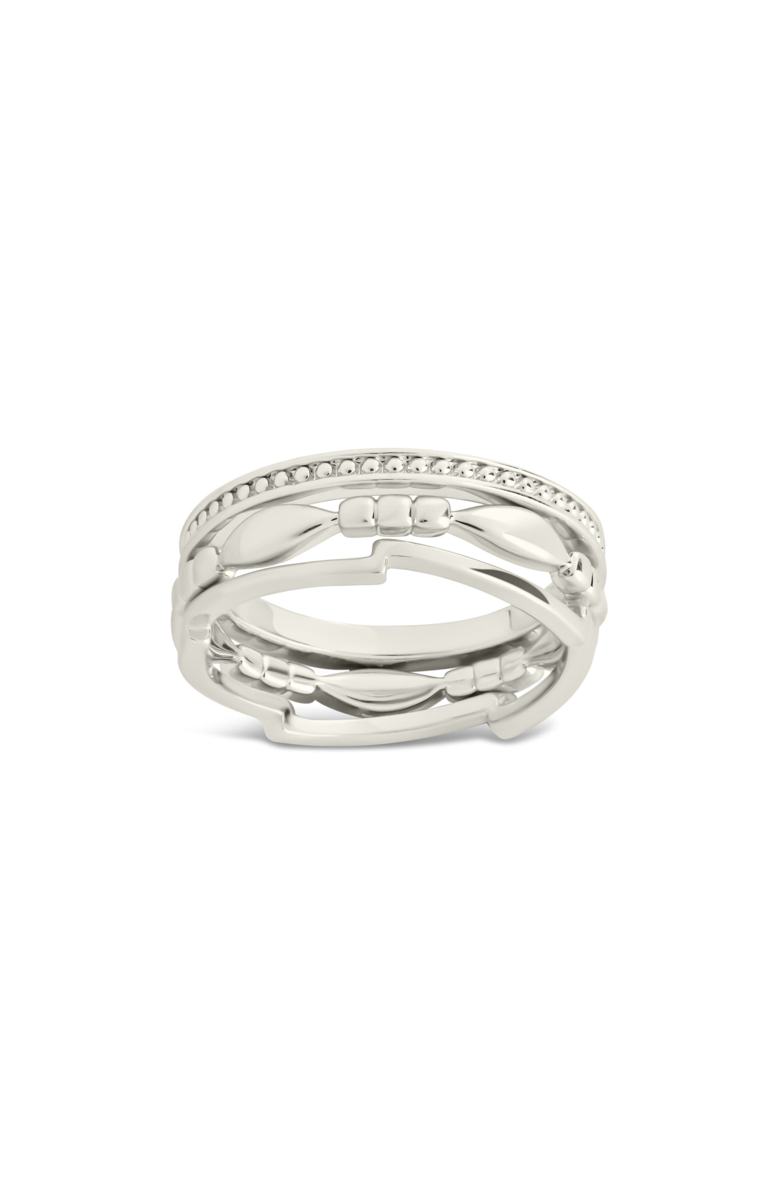 Sterling Forever Jasmine Layered Band Ring