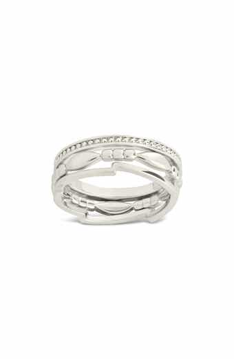 Sterling Forever Jasmine Layered Band Ring