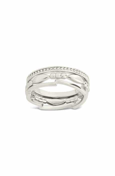 Sterling Forever Jasmine Layered Band Ring