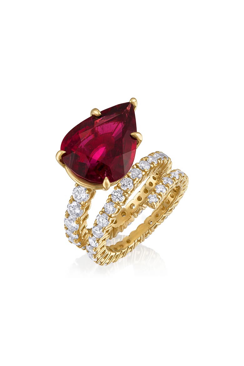 Rubellite & Diamond Spiral Ring, Main, color, 18K YELLOW GOLD