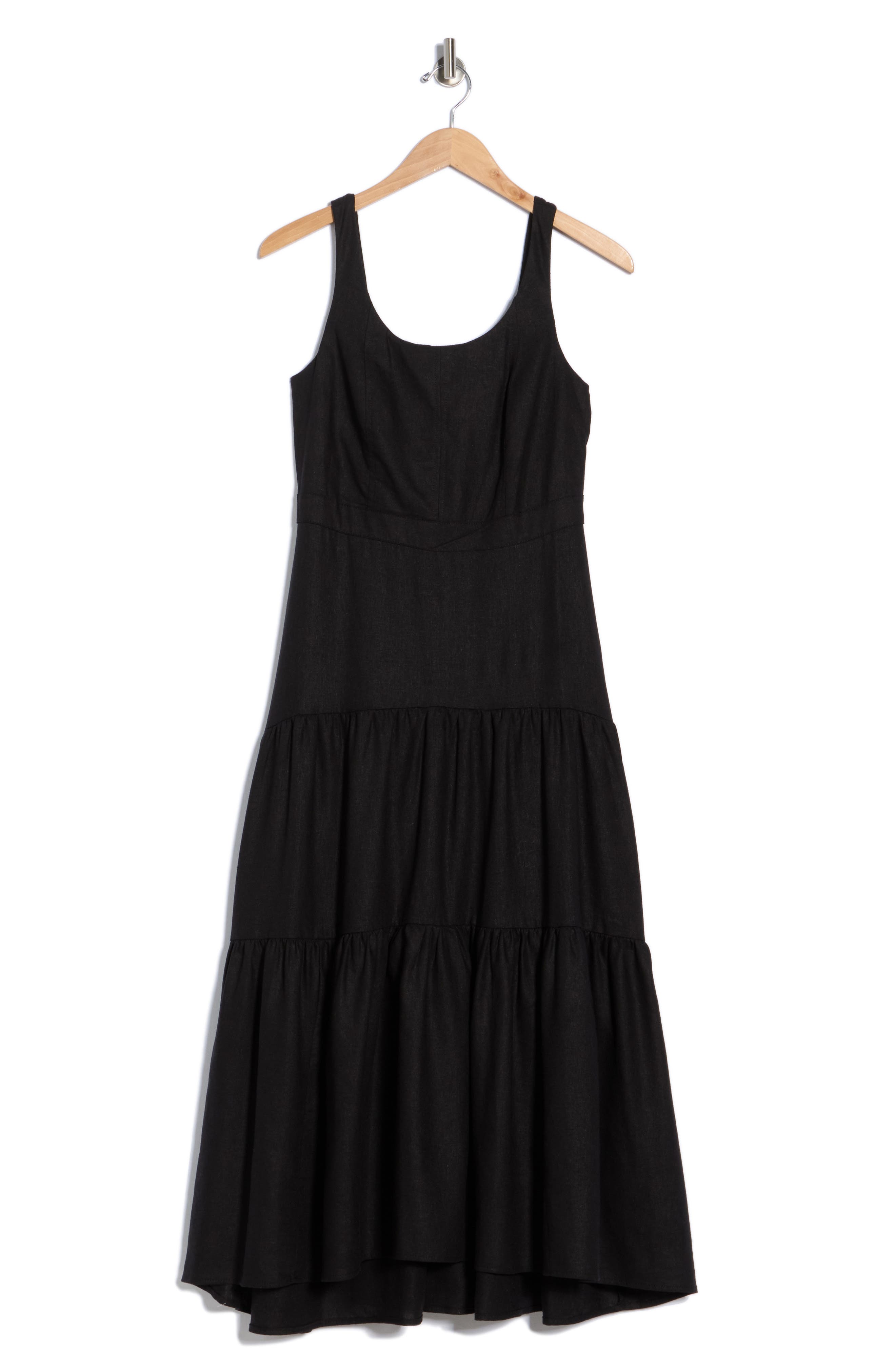 DKNY Square Neck Fit and Flare Midi Dress