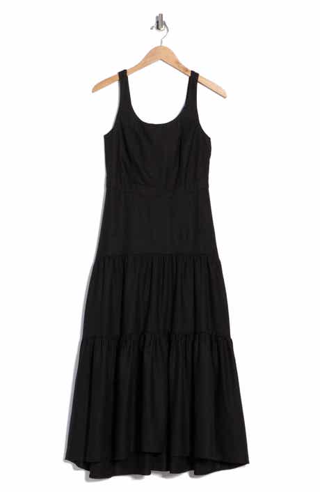 DKNY Square Neck Fit and Flare Midi Dress