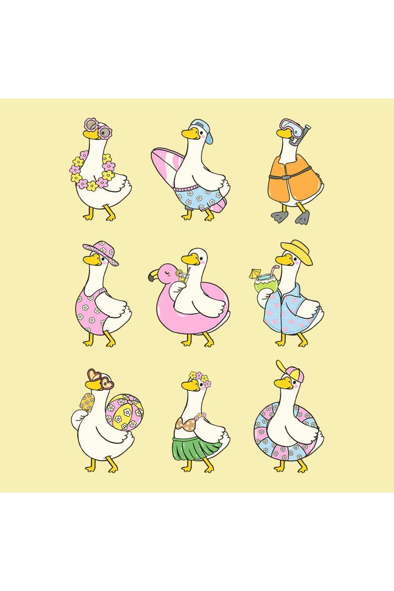 Men's Lost Gods Summer Porch Geese  Graphic T-Shirt, Alternate, color, Banana