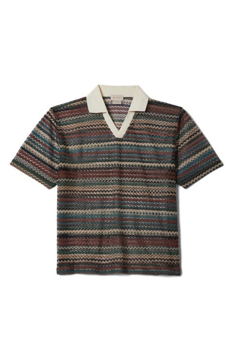 Varsity Retro Stripe Johnny Collar Polo