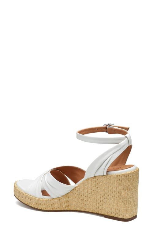Johnston & Murphy Marcia Platform Wedge Sandal (women) In White Glove Leather