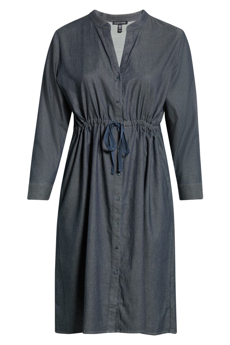 Organic Cotton Mandarin Collar Dress, Alternate, color, DENIM
