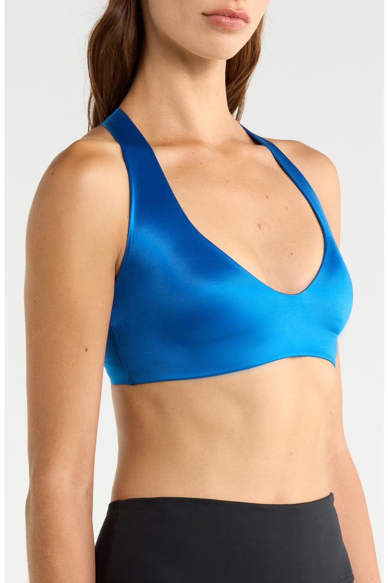 Shine V-Neck Bra, Alternate, color, NSKM COBALT