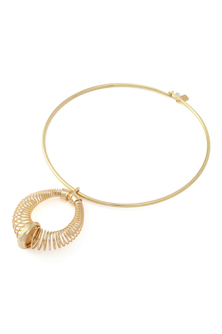 Coiled Pendant Collar Necklace, Alternate, color, GOLD