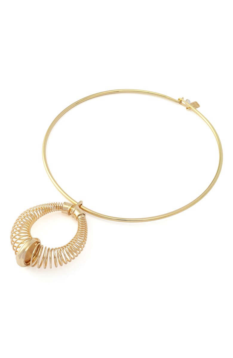 Robert Lee Morris Coiled Pendant Collar Necklace, Alternate, color, Gold