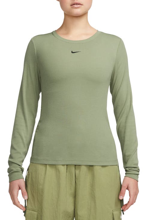 Sportswear Ruched Long Sleeve Rib T-Shirt