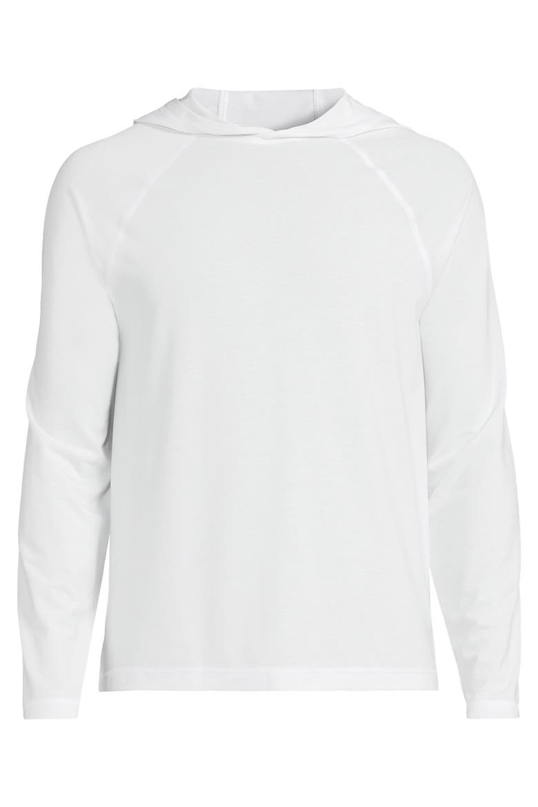Cooling Long Sleeve UPF 50 Hooded Swim Tee Rash Guard, Alternate, color, White