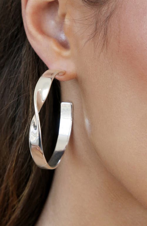Ettika Heirloom Twist Medium Hoops Earrings In Silver