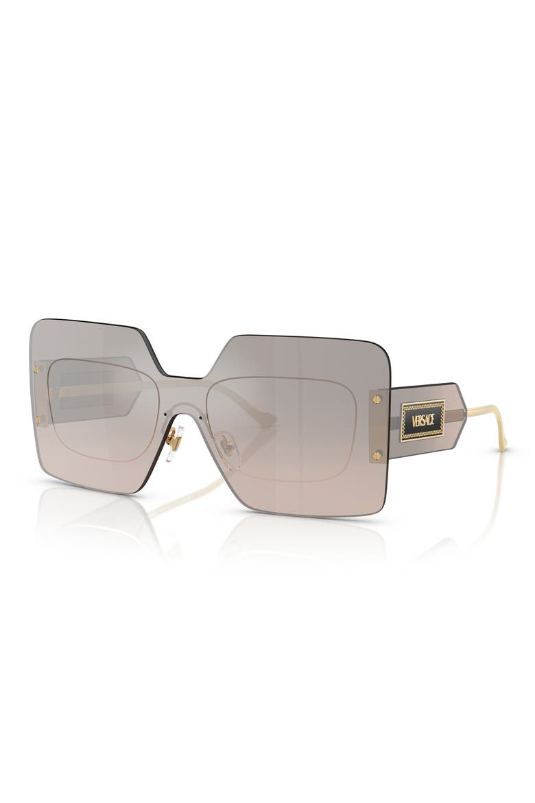 42mm Square Sunglasses, Alternate, color, GREY MIRROR