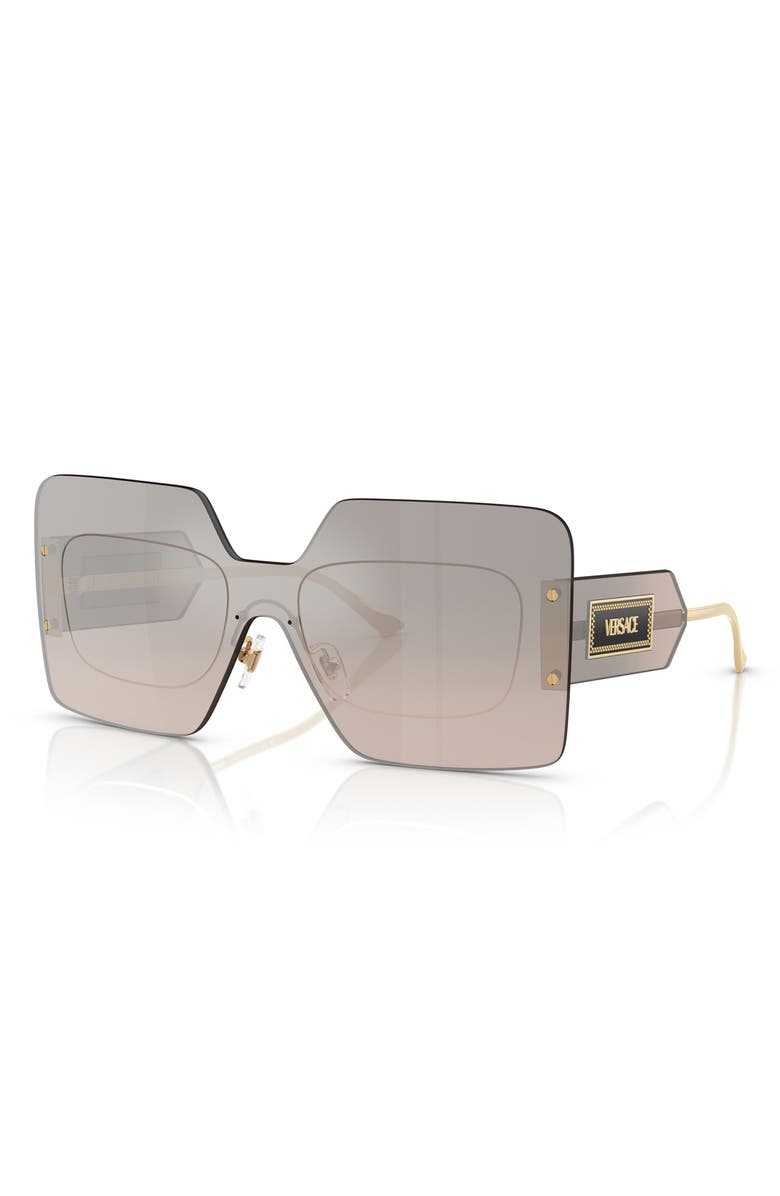 Versace 42mm Square Sunglasses, Alternate, color, Grey Mirror