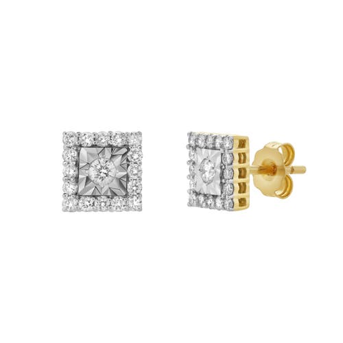 Luvmyjewelry Legatum 10k Gold Diamond Unisex Earrings In 10k Yellow Gold