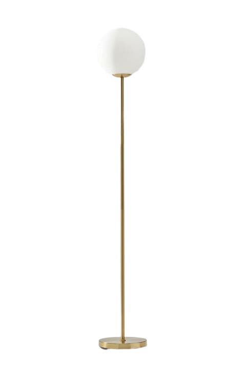 Luna 65" Modern LED Floor Lamp with Glass Globe Shade