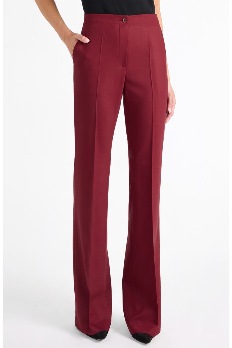 Beth Wool Flared Pants, Main, color, BORDEAUX