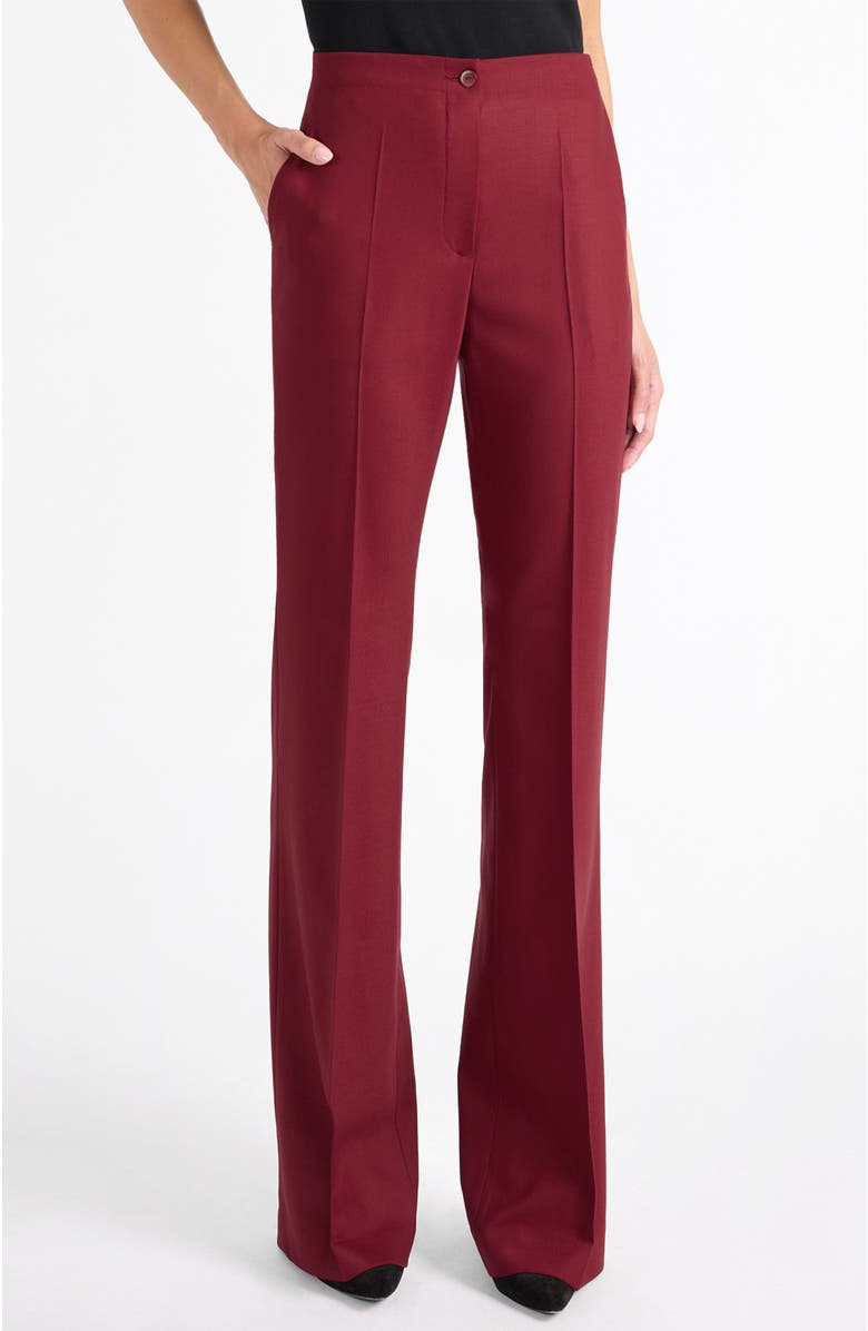 Santorelli Beth Wool Flared Pants, Main, color, Bordeaux