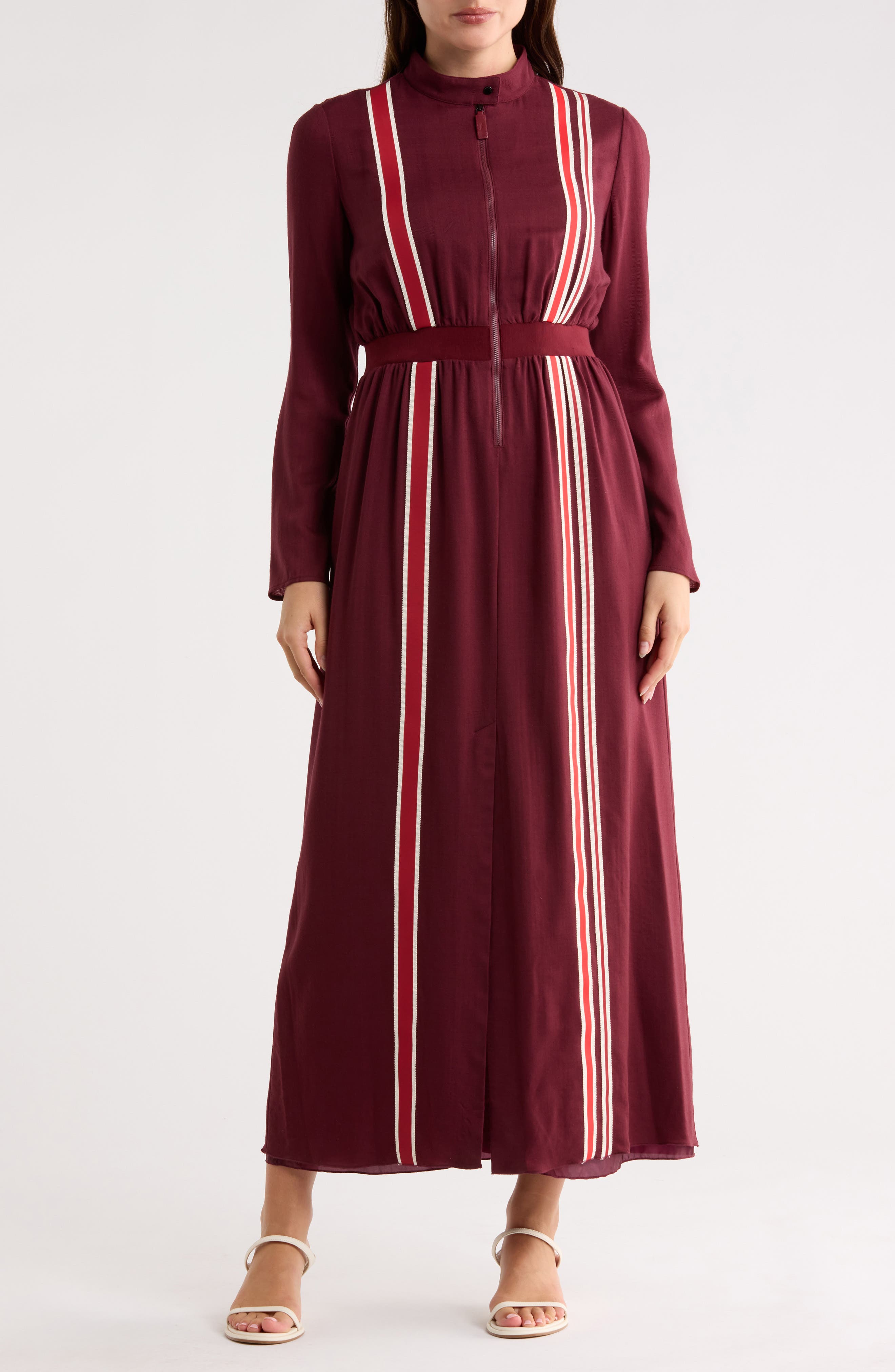 Longchamp Stripe Wool Maxi Dress