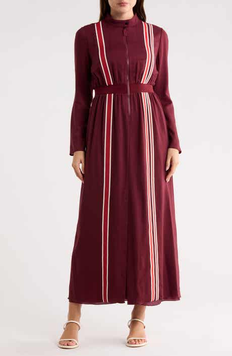 Longchamp Stripe Wool Maxi Dress