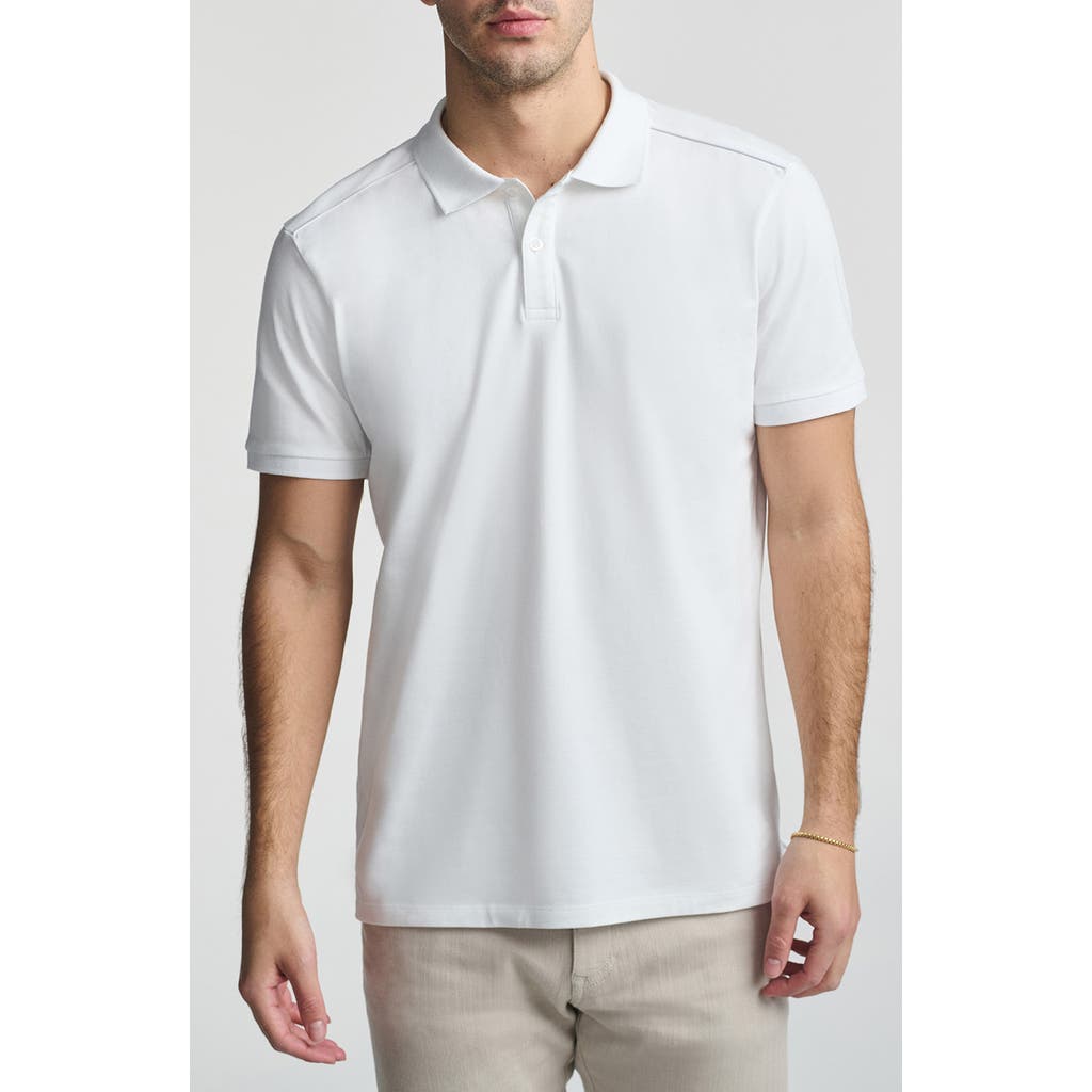 Mavi Jeans Regular Fit Stretch Cotton Polo In White